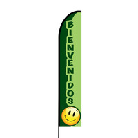 Green Bienevidos Promotion Flex Banner EVO Flag Single Sided Print