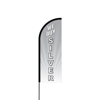 We Buy Silver Flex Banner Flag - 11ft