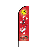 Walk In Drive Out Flex Banner Flag - 14 (Single Sided)