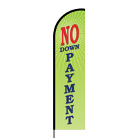No Down Payment Flex Banner Flag - 16ft (Single Sided)