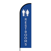 Restrooms Flex Banner Flag - 16ft (Single Sided)