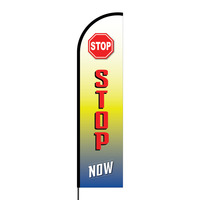 Stop Now Flex Banner Flag - 16ft (Single Sided)
