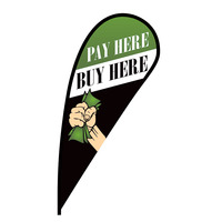 Pay Here Buy Here Flex Blade Flag - 12'