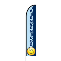 Blue Bienevidos Promotion Flex Banner EVO Flag Single Sided Print