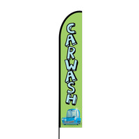 Green Carwash Flex Banner EVO Flag Single Sided Print