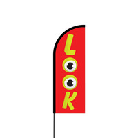 Look Red Flex Banner Flag - 11ft