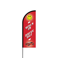 Walk In Drive Out Flex Banner Flag - 11ft