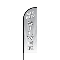 We Buy Silver Flex Banner Flag - 14 (Single Sided)
