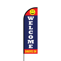 Welcome Drive In Flex Banner Flag - 14 (Single Sided)