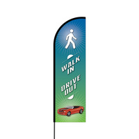 Walk In Drive Out Flex Banner Flag - 14 (Single Sided)