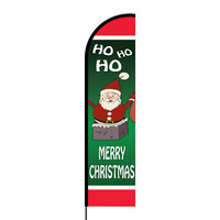 Merry Christmas Flex Banner Flag - 16ft (Single Sided)