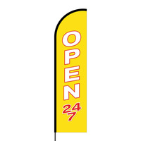 Open 24/7 Flex Banner Flag - 16ft (Single Sided)