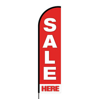 Sale Here Flex Banner Flag - 16ft (Single Sided)