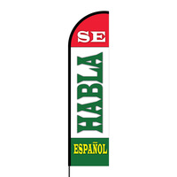 Se Habla Espanol Flex Banner Flag - 16ft (Single Sided)