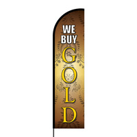 We Buy Gold Flex Banner Flag - 16ft (Single Sided)