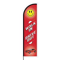 Walk In Drive Out Flex Banner Flag - 16ft (Single Sided)