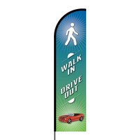Walk In Drive Out Flex Banner Flag - 16ft (Single Sided)