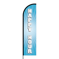 Happy Hour Flex Banner Flag - 16ft (Single Sided)