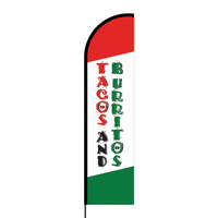 Tacos and Burritos Flex Banner Flag - 16ft (Single Sided)