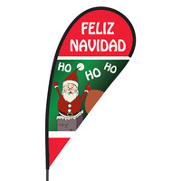 Feliz Navidad Flex Blade Flag - 09' Single Sided