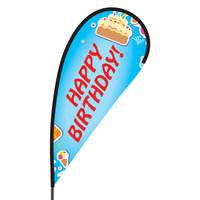 Happy Birthday Flex Blade Flag - 09' Single Sided