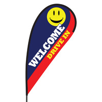 Welcome Drive In Flex Blade Flag - 09' Single Sided