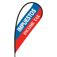 Impuestos Income Tax Flex Blade Flag - 09' Single Sided