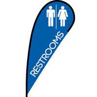 Restrooms Flex Blade Flag - 12'