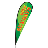 Open Sundays Flex Blade Flag - 15'