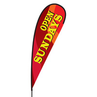 Open Sundays Flex Blade Flag - 15'